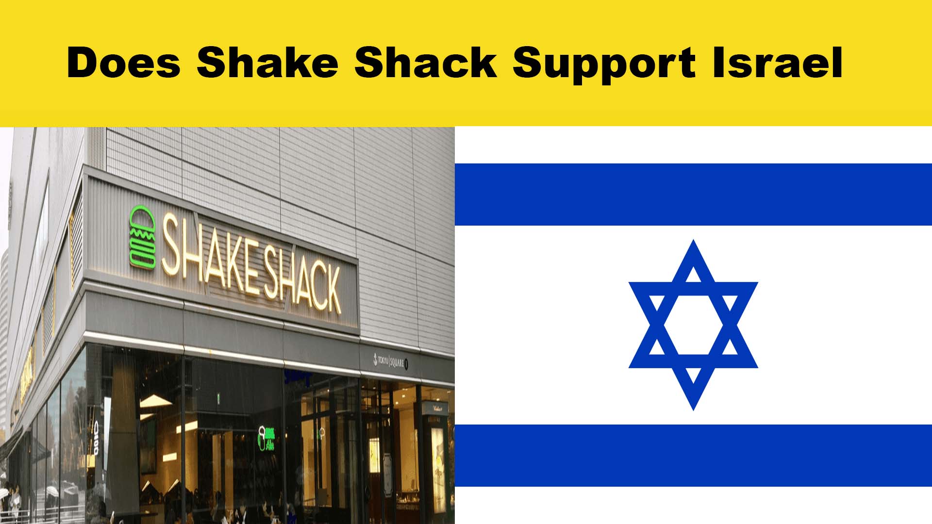 image of shake shack outlet and flag of israel