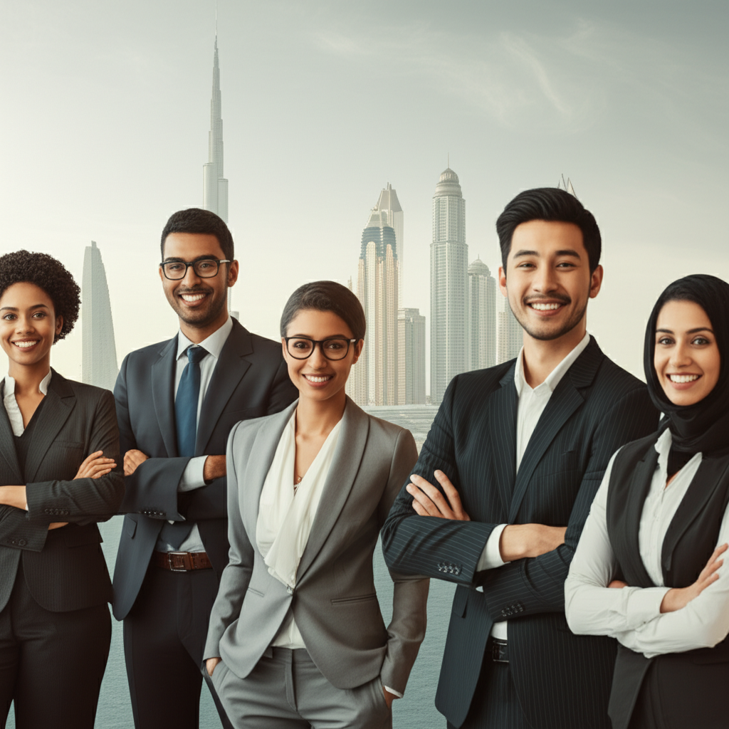 Generate a high-quality, relevant image prompt for an article about: Indians in Dubai: Permanent Res